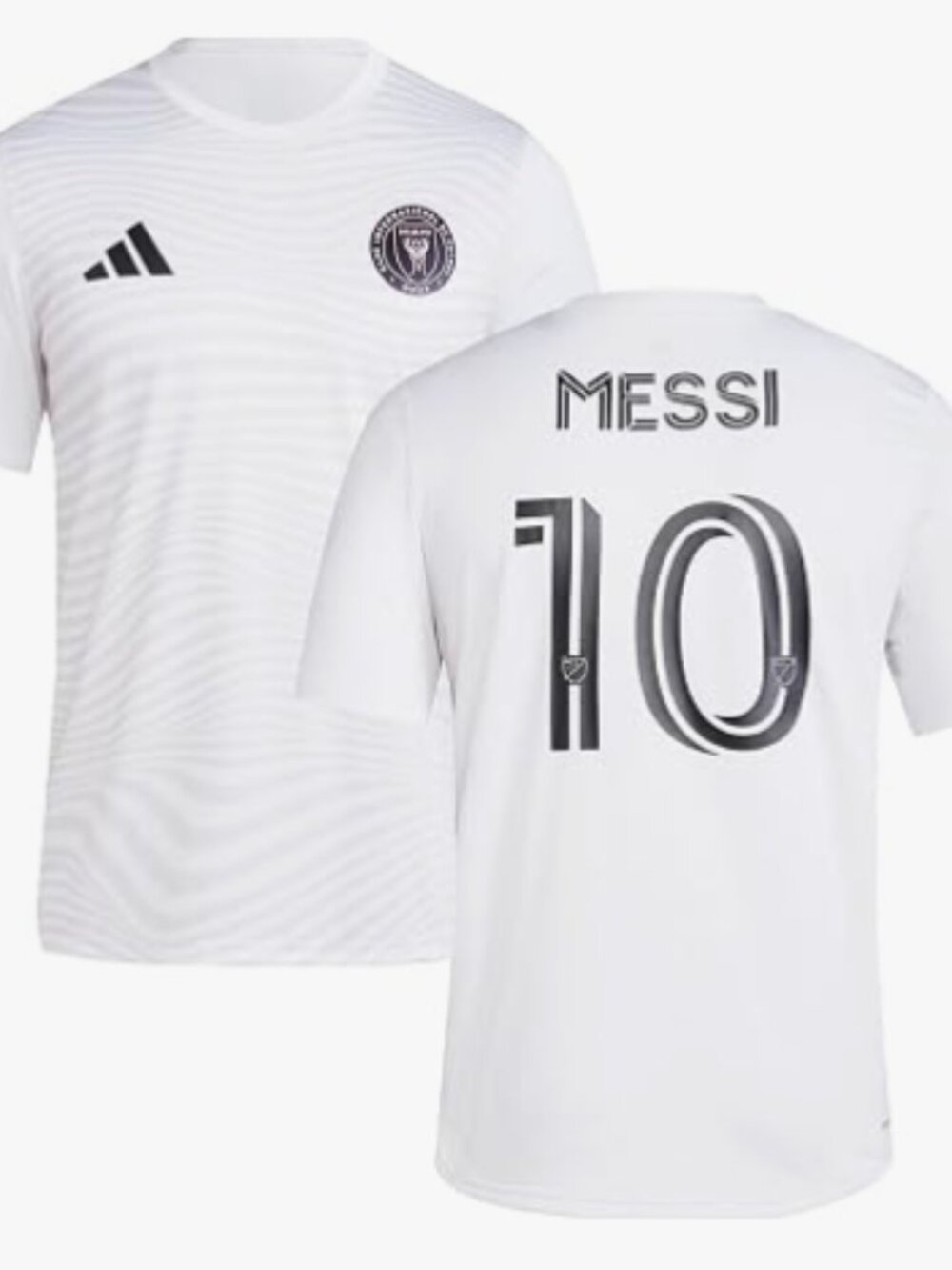 Adidas | Inter Miami Soccer Away Fan Jersey | Leo Messi CF #10 | White Adult XL